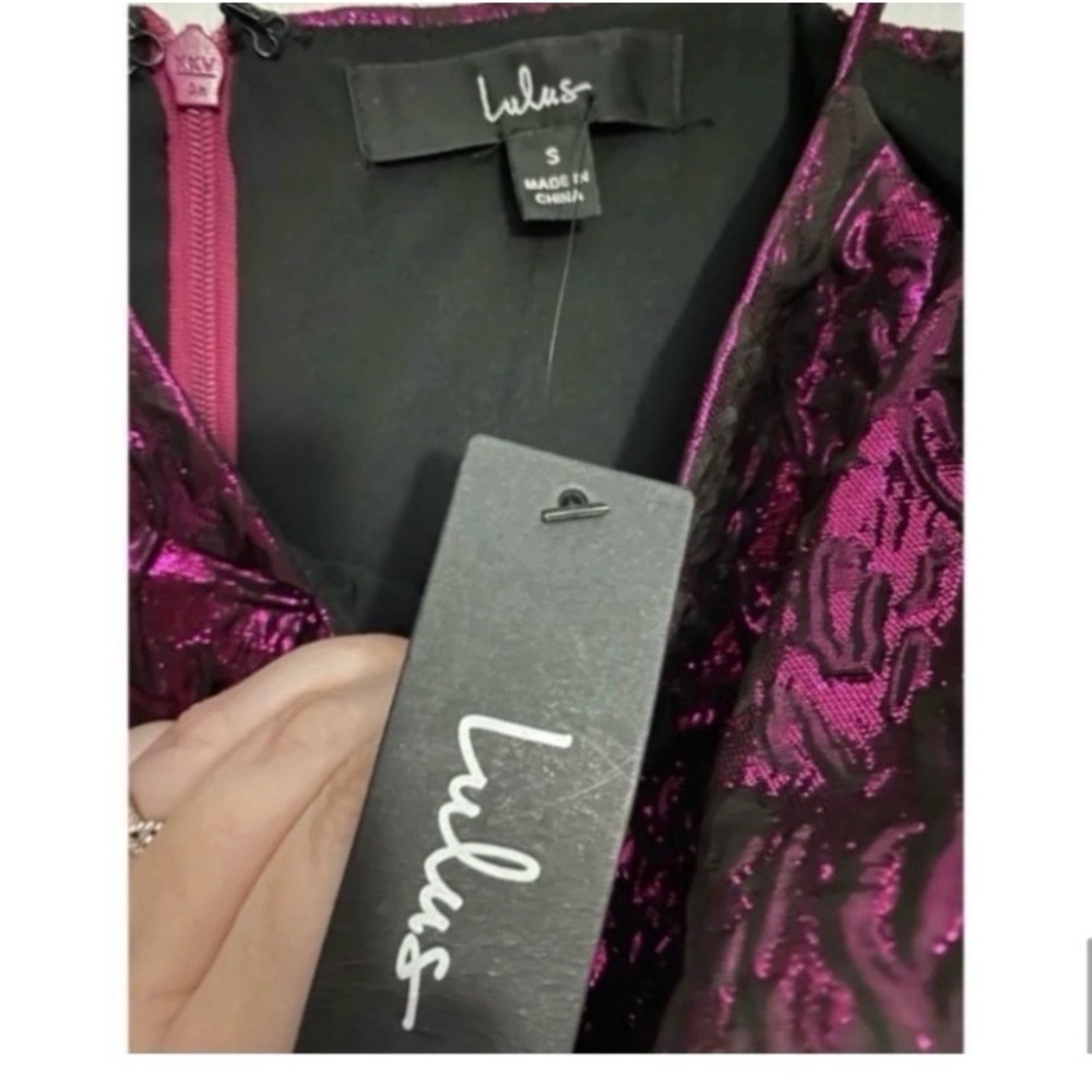 LULUS Magenta Metallic Mini Dress - Picture 8 of 9